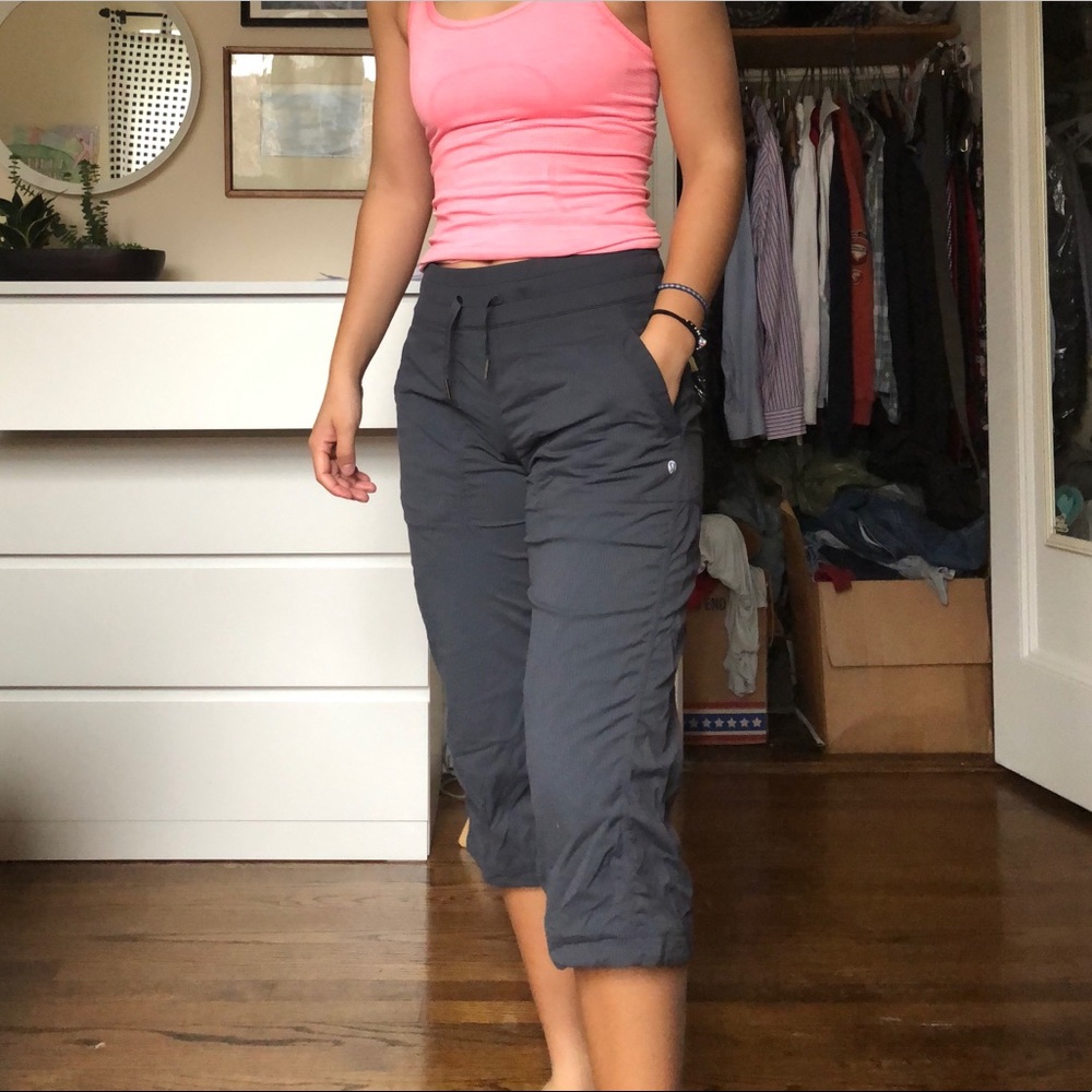 Lululemon 3/4 grey pants studio dance cropped